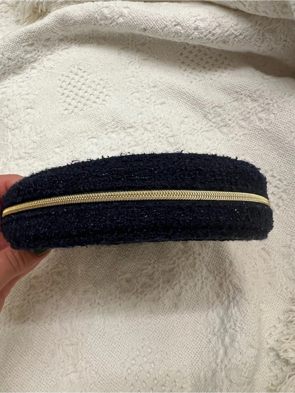 CHANEL Beauté Navy Tweet Makeup Case Bag Pouch
